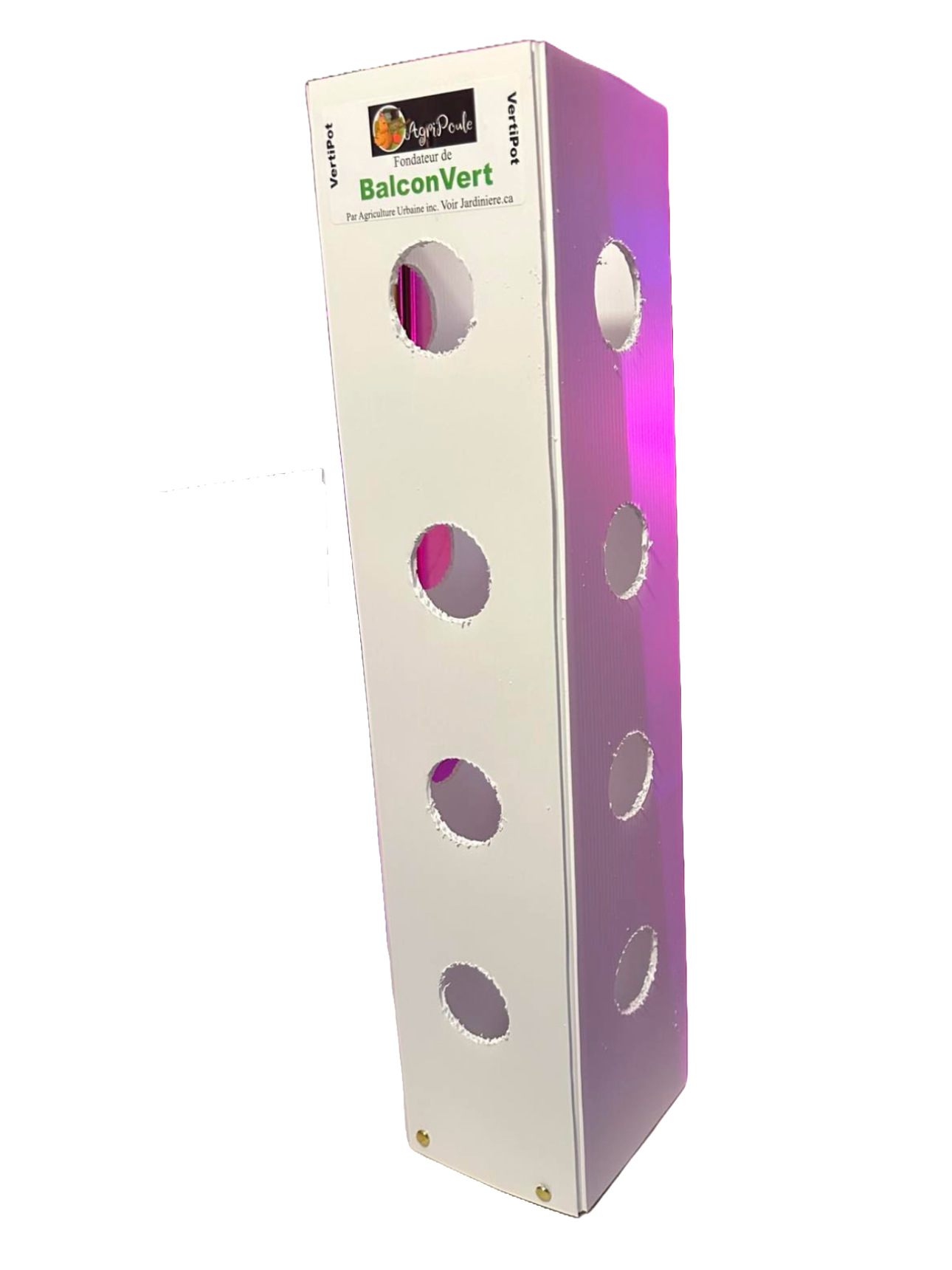 VertiPot de 11 litres.Dimention 60 x 14 x 14 cm avec 12 ouvertures